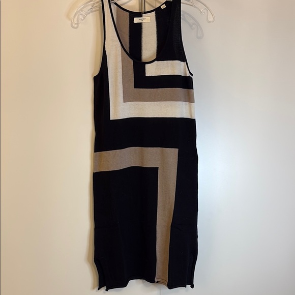 Billy Reid Stylish Black and Cream  Cotton Geometric Dress !Great Deal! - Picture 1 of 1